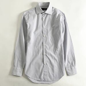 Hc22-11 日本製 Maker's Shirt 鎌倉シャツ 長袖シャツ ドレスシャツ ワイシャツ ビジネス フォーマル ストライプ 14.5/37 M相当 メンズ