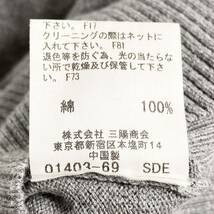 Pc24 BURBERRY BLUE LABEL バーバリーブルーレーベル ニット サイズ38 無地 グレー レディースセーター コットン 長袖 リブ トップス_画像7