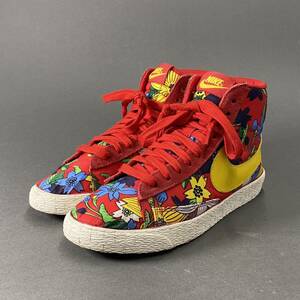 Dc26 NIKE ナイキ BLAZER MID TEXT PRINT 725084-601 ハイカットスニーカー 花柄 ボタニカル柄 24.5cm レディース 女性靴