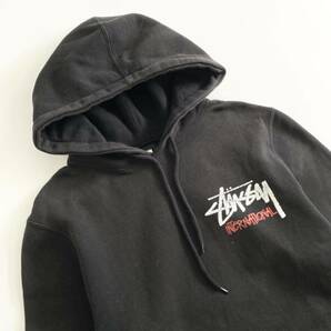 Ic27 STUSSY ステューシー スウェットパーカー プルオーバー Sサイズ ロゴプリント◎ ブラック ストリート メンズ 紳士服の画像3