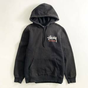 Ic27 STUSSY ステューシー スウェットパーカー プルオーバー Sサイズ ロゴプリント◎ ブラック ストリート メンズ 紳士服の画像1