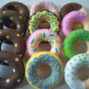 * hand made toy * 12. doughnuts set felt 