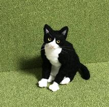 ハチワレ猫　黒白猫　猫　羊毛フェルト ハンドメイド _画像1