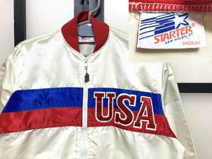 US古着 80s〜90s スターター ナイロン スタジャン USAロゴ / 80年代 90年代 STARTER ジャケット 星条旗カラー
