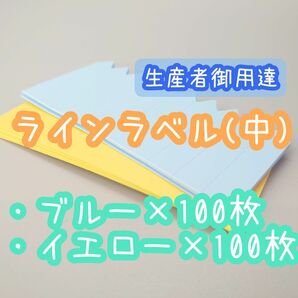 オーダー可 ラインラベル 中200枚 青黄 園芸ラベル カラーラベル 多肉植物 エケベリア 観葉植物 サボテン ハーブ 山野草