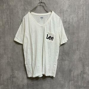 【Lee】Tシャツ/オフホワイト/綿100%/半袖/カジュアル/古着/メンズ
