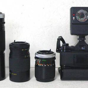  ★ ジャンク品 / CANON AE-1 + FD 50mm 1:1.4 SSC、他レンズ-3本 (CANON、OSAWA) 、ワインダー、ストロボ ★の画像2