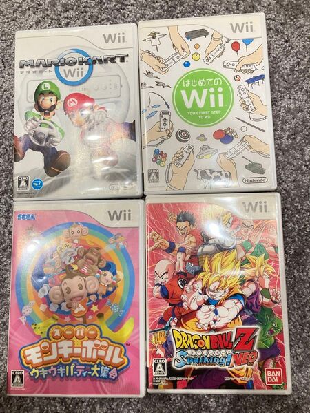 【起動未確認】 Nintendo Wii ソフト 4本まとめ売り マリオカート ドラゴンボール モンキーボール等
