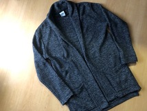 レア お洒落 良品 ZARA KNIT ザラ ニット ロング カーディガン チャコール 黒灰 グレー 綿混 サイズ S M相当_画像1