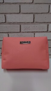 [ unused ]CLINIQUE Clinique * square pouch * Novelty * salmon pink 