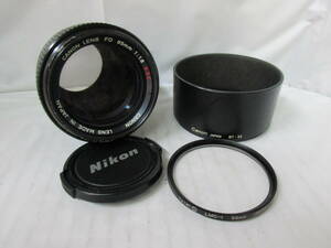 T2-97　Canon(キヤノン)　望遠レンズ 【CANON LENS FD 85㎜ 1:1.8 S.S.C.】 レンズフード【BT-55】/ フィルター【NIKO LMC-1 55㎜】