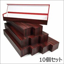 限定1 訳あり 1円～ 木目調 ネックレスケース (b) 10個セット ワインレッド アクセサリーケース ジュエリーBOX_画像3