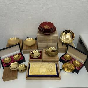 ★☆金杯　盃 　おとそなど おまとめ　工芸品 24KGP 金張り ゴールド メッキ　 #記念0322☆★