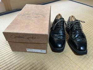 ★ 高級紳士靴処分 3. 希少 ブルー コードバン 名靴 SANTONI サントーニ フルブローグ 5 1/2 ツリー&付属品完備 ノルベ ノルベジェーゼ