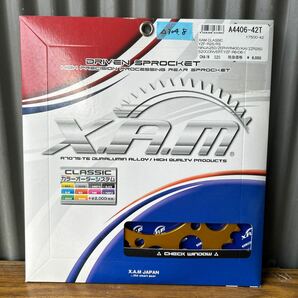 ゼファー400/χ ニンジャ250/300 YZF R25/R3 XAM製 クラッシック アルミリアスプロケット 新品 520-42T(△３０４．８)の画像1