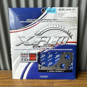 ゼファー400/χ ニンジャ250 XAM製　スティールリアスプロケット　新品　520-42T(△３１８．８)