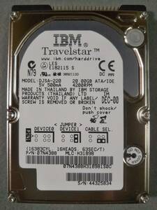 20GB IBM DJSA-220 2.5インチ 9.5mm IDE ② 使用時間少