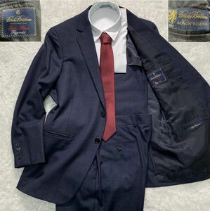 【極美品・L相当】BROOKS BROTHERS セットアップ　スーツ 高級ライン GOLDEN FLEECE ネイビー チェック ブルックスブラザーズ メンズ 