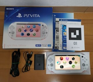 ● 美品 送料無料 fw3.57 PCH-2000 Light Pink White ライト ピンク ホワイト SONY 中古 PS Vita PlayStation Vita psvita ●