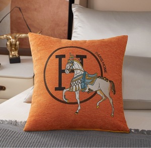 [HS-BZ-02] new goods pillowcase embroidery thick 45cmx45cm orange 1 sheets 