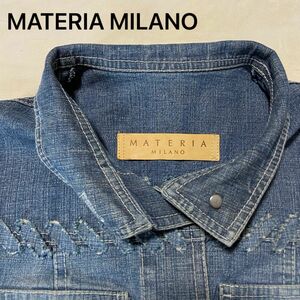 マテリアミラノ　デニムジャケット　Gジャン　ロゴボタン　レディース　Sサイズ　MATERIA MILANO おしゃれ　アウター長袖