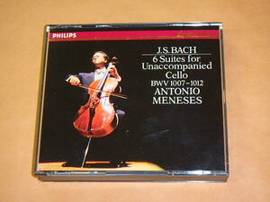 J.S. Bach, Antonio Meneses 6 Suites For Unaccompanied Cello BWV 1007-1012　/アントニオ・メネセス（Antonio Meneses）/　CD　2枚組