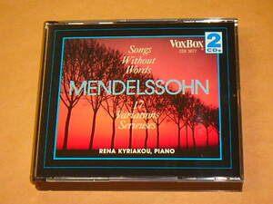 Mendelssohn　Songs Without Words　/　レナ・キリアコウ（RENA KYRIAKOU）/　CD　2枚組　US盤