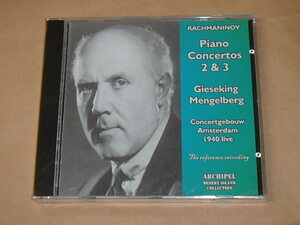 Sergey Rachmaninov　Piano Concertos　No.2＆3　/　Gieseking　Mengelberg　/　CD　ドイツ盤