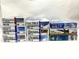 【D516】新品 未組立 ハセガワ 童友社など 戦闘機 プラモデル 9箱セット まとめ売り トムキャット ベルクート ライトニングなど 軍用機