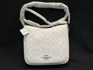 【D818】新品 未使用 COACH シグネチャー エリーファイルバッグ C1649 ショルダーバッグ ホワイト 斜めがけ 肩掛け