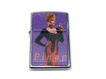 【D313】ZIPPO ジッポ ライター PINUP GIRLS ピンナップガール シルバー 1996年 オイルライター 喫煙具 中古 箱付き b_画像2