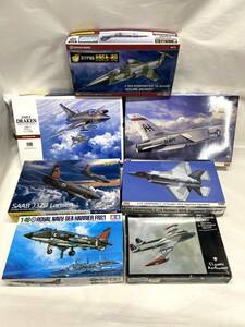 【D513】新品 未組立 タミヤ ハセガワ 戦闘機 7箱 まとめ売り 海外 外国 サンダウナーズ/ドラケン/ライトニングなど レトロ プラモデル