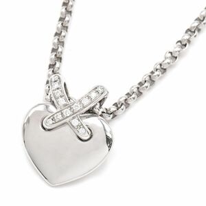 Shome Liandu Shome Heart Pendant K18WG Pave Diamond Heart Motif White Gold 40 см используется бесплатная доставка