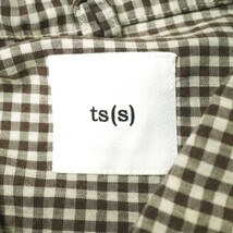 ts(s) ティーエスエス 日本製 Hem String Shirt ギンガムチェック プルオーバーシャツ 3 ブラウン 長袖 トップス g15847_画像3