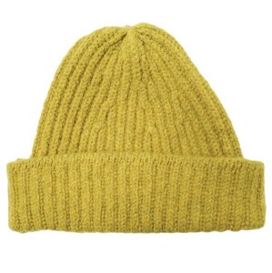 INIS MEAIN イニシュマン アイルランド製 MERINO CASHMERE KNIT CAP ウールカシミヤニットキャップ イエロー ニット帽 ビーニー g15938