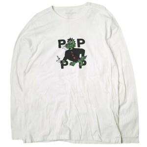 POP TRADING COMPANY ポップトレーディングカンパニー SMOKING DRAGON L/S TEE スモーキングドラゴン ロングスリーブTシャツ L ホワイト