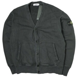 STONE ISLAND ストーンアイランド 23AW スウェットVネックカーディガン 791566255 L V0129 BLACK 裏毛 定価93,500円 トップス g16020