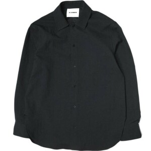 JIL SANDER ジルサンダー 20AW イタリア製 ポリエステルサージシャツ JSMR743339MR44100002 38/15 Dk.Navy 長袖 トップス g15640