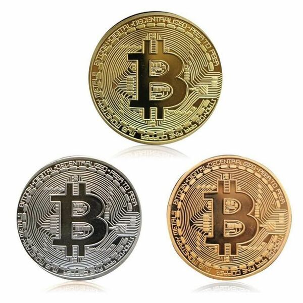 仮想通貨 レプリカコイン ビットコイン 3枚セット Bitcoin ゴルフマーカー 記念メダル Bitcoin ②