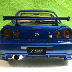 オートアート(AUTOart)1/18 NISMO GT-R(R34) Ｚ-tune ベイサイドブルー(カーボンボンネット仕様)【未使用品】の画像5