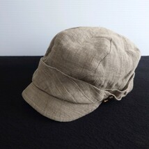 CA4LA カシラ 日本製 麻リネン キャスケット 帽子 レディース カーキ_画像1