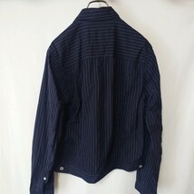 Aquascutum アクアスキュータム ストライプ シャツ 長袖 メンズ ネイビー 紺_画像3