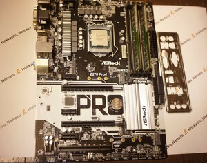 中古実働品 ASRock z270 pro4 マザーボード + intel i7 7700k + DDR4 8GB×2枚 IOパネル有