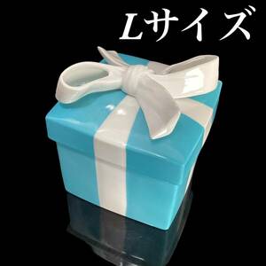  редкость * прекрасный товар * Tiffany bow box L размер бардачок керамика лента Tiffany подарок кейс для украшений 