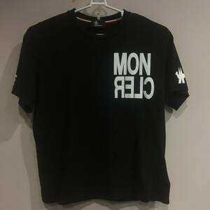6961-80 MONCLER モンクレール MAGLIA T-SHIRT Tシャツ ロゴ プリント 半袖 クルーネック カットソー M 黒 ブラック