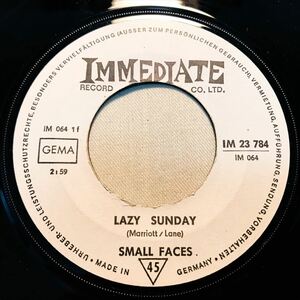 ◆ドイツORG MONO◆ SMALL FACES / LAZY SUNDAY / ROLLIN' OVER ◆IMMEDIATE