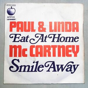 ◆イタリアORG◆ PAUL & LINDA McCARTNEY / EAT AT HOME / SMILE AWAY ◆貴重ジャケット付き/両面アンスライスアップル