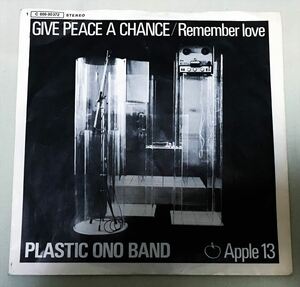 ◆ドイツORG◆ JOHN LENNON / PLASTIC ONO BAND / GIVE PEACE A CHANCE ◆貴重ジャケット付き/A面がスライスAPPLEラベル