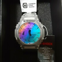 未使用 CASIO G-SHOCK カシオ Gショック GA-2100SRS-7AJF レインボー蒸着 スケルトン_画像2