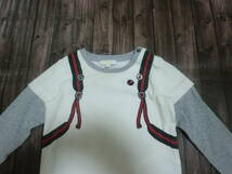 グッチ GUCCI ロンT長袖Ｔシャツ ロゴ入り コットン100％ イタリア製 キッズ 高級子供服 トップス size:12/18M_画像4